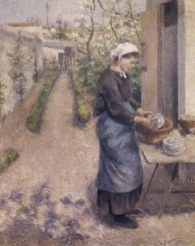 Camille Pissarro Woman washing dishes china oil painting image